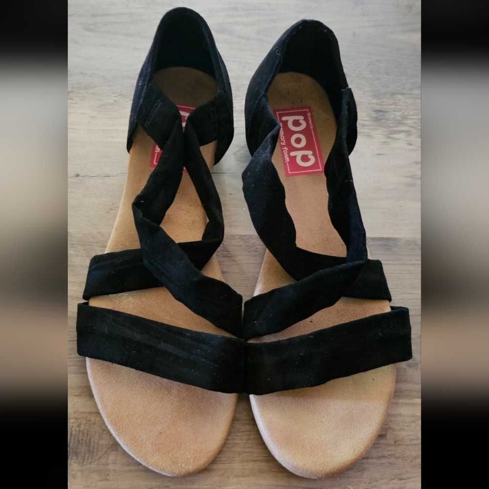 Pop Black Crisscross Sandals
